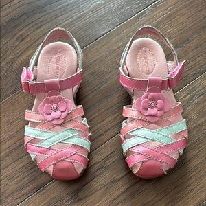 Stride Rite Pink and Green Sandals for Playful Adventures